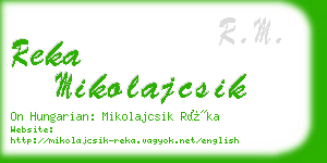 reka mikolajcsik business card